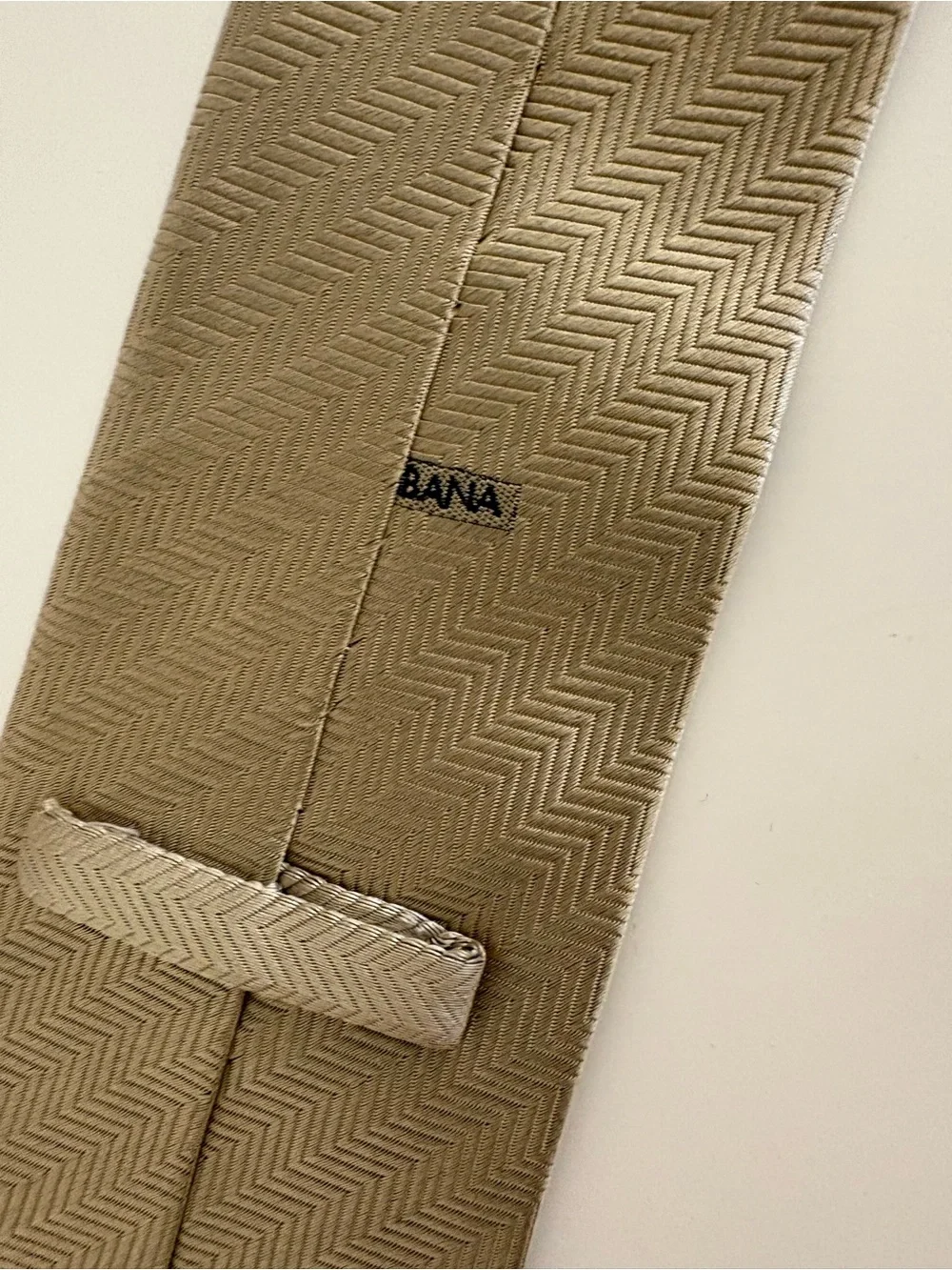 Dolce & Gabbana Beige Chevron Silk Scarf / Tie Accessory